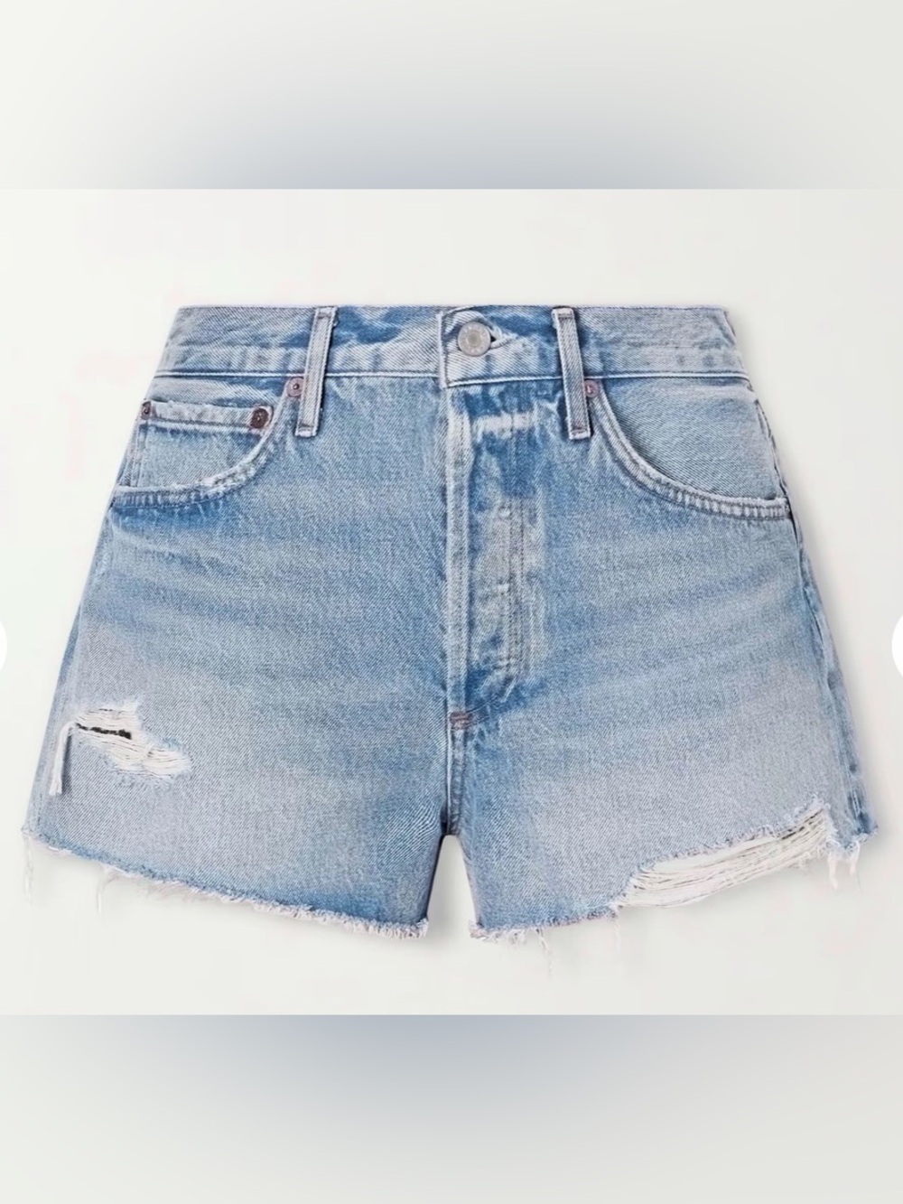 Agolde Parker Hugh Rise Jean Shorts Cut Off Distressed Denim Size 28